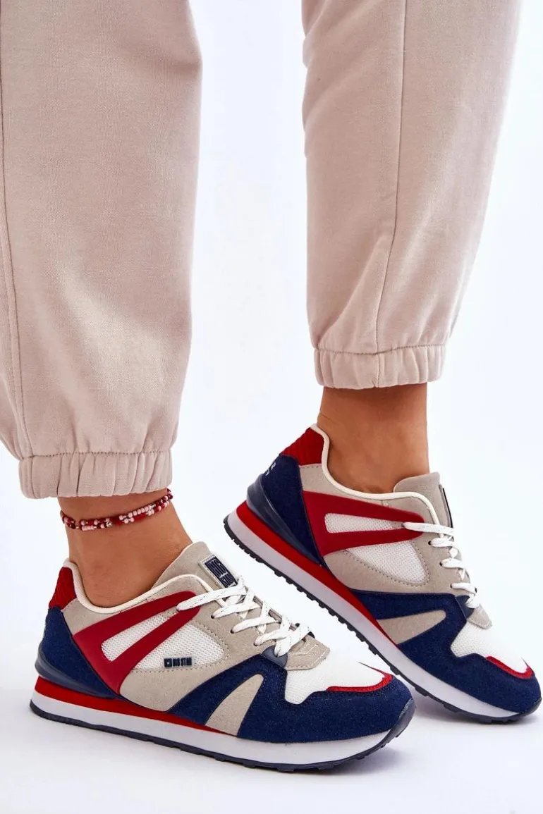 Wygodne Damskie Sneakersy Memory Foam Big Star LL274950 Czerwone