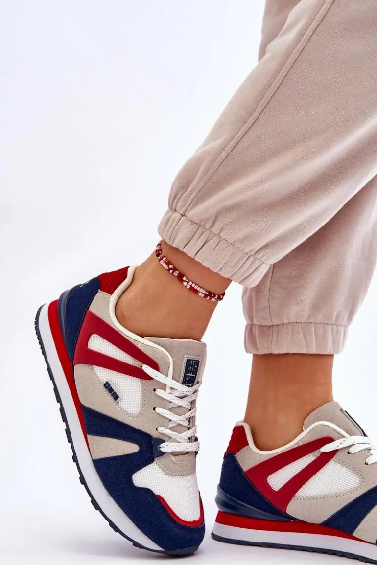 Wygodne Damskie Sneakersy Memory Foam Big Star LL274950 Czerwone