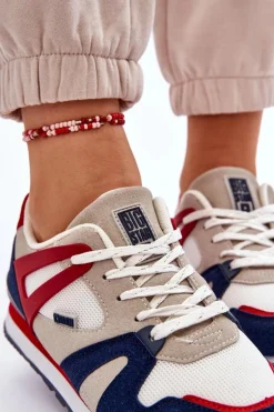 Wygodne Damskie Sneakersy Memory Foam Big Star LL274950 Czerwone