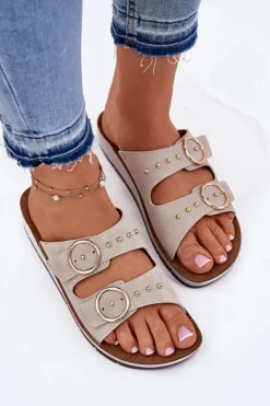 Wygodne Klapki Damskie Inblu CP000054 Beżowe