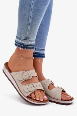 Wygodne Klapki Damskie Inblu CP000054 Beżowe