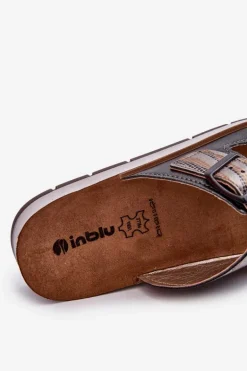 Wygodne Klapki Damskie Z Klamrami Inblu CP000045 Czarne