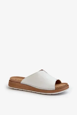 Wygodne Klapki Damskie Z Eko Skóry Inblu GS0003I1 Białe