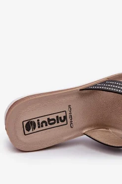 Wygodne Klapki Damskie Z Cyrkoniami Inblu BV000037 Czarne