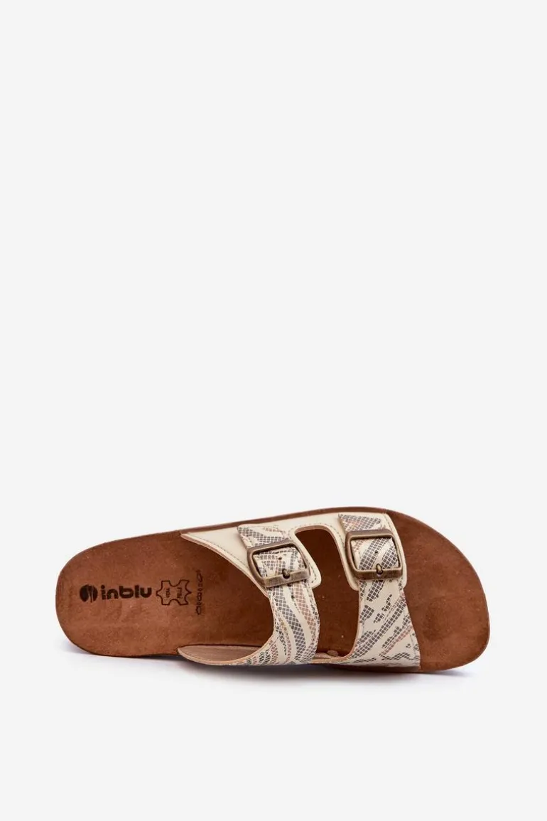 Wygodne Klapki Damskie Z Klamrami Inblu CP000045 Złote