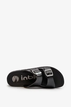 Wygodne Klapki Damskie Z Klamrami Inblu CP000034 Czarne