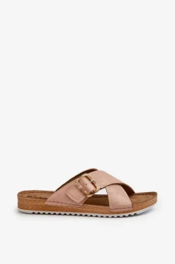 Wygodne Klapki Damskie Z Klamrą Inblu VO000012 Jasnoróżowe