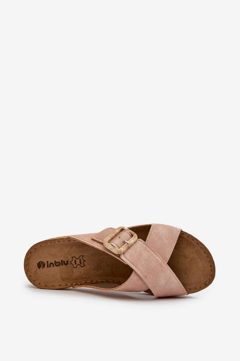 Wygodne Klapki Damskie Z Klamrą Inblu VO000012 Jasnoróżowe