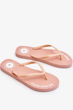 Wygodne Klapki Japonki Big Star LL274802 Nude