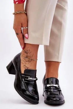 Wygodne Lakierowane Czółenka Czarne Lemar Damira