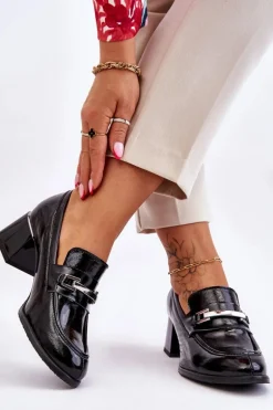 Wygodne Lakierowane Czółenka Czarne Lemar Damira