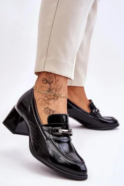 Wygodne Lakierowane Czółenka Czarne Lemar Damira