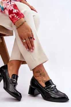 Wygodne Lakierowane Czółenka Czarne Lemar Damira