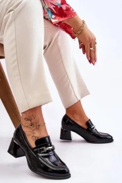 Wygodne Lakierowane Czółenka Czarne Lemar Damira