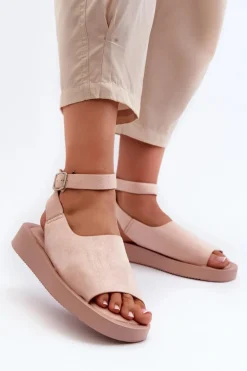 Wygodne Sandały Damskie Na Platformie Różowe Rubie