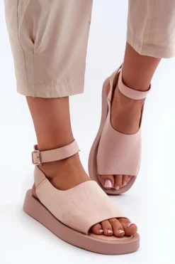 Wygodne Sandały Damskie Na Platformie Różowe Rubie