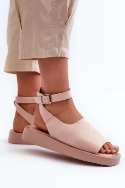 Wygodne Sandały Damskie Na Platformie Różowe Rubie