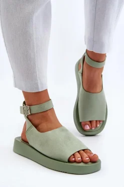 Wygodne Sandały Damskie Na Platformie Zielone Rubie
