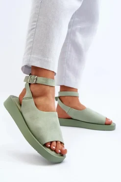 Wygodne Sandały Damskie Na Platformie Zielone Rubie