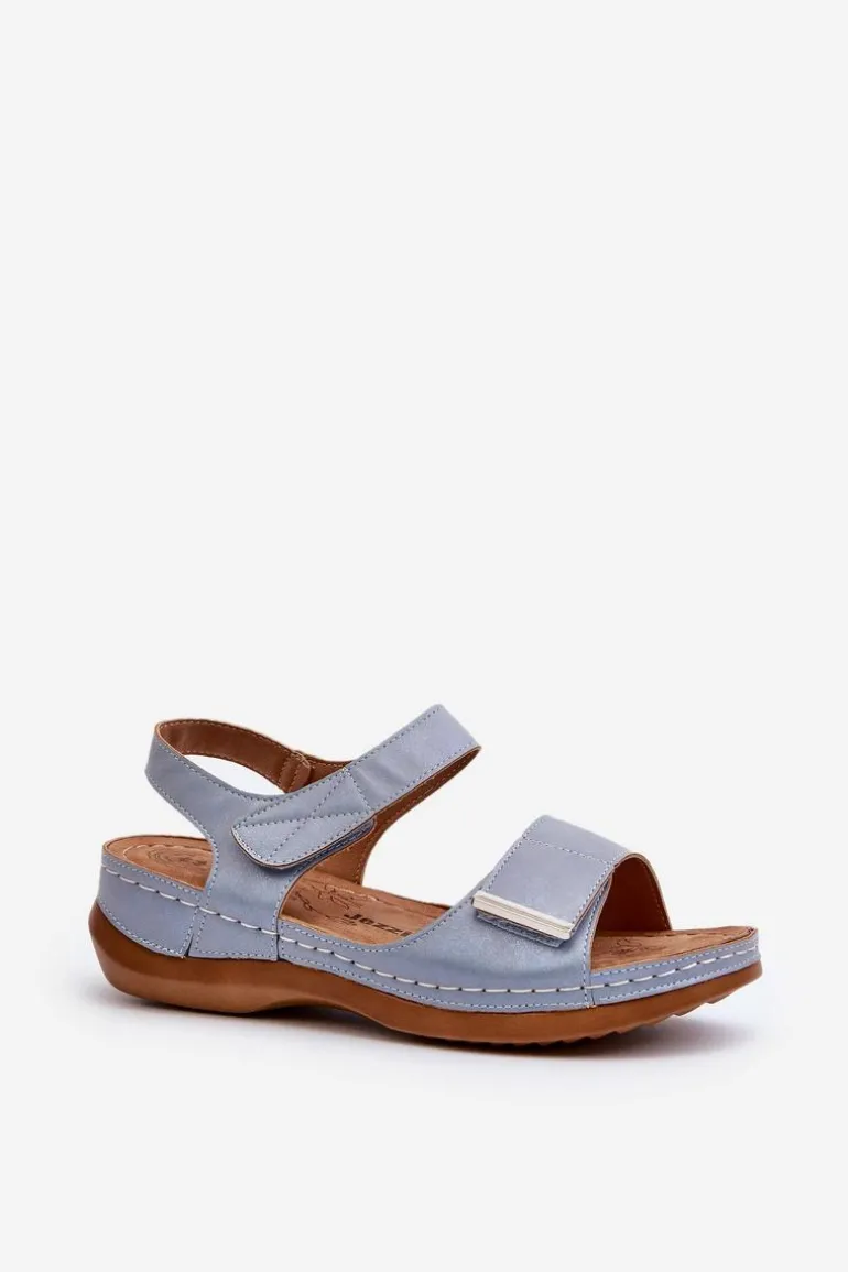 Wygodne Sandały Damskie Na Rzep Niebieskie Iphiope