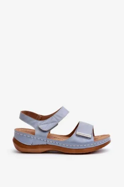 Wygodne Sandały Damskie Na Rzep Niebieskie Iphiope