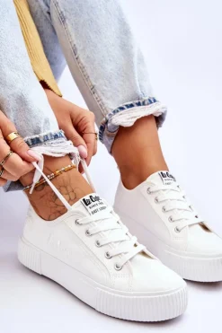 Wygodne Trampki Na Platformie Lee Cooper LCW-23-31-1806L Białe