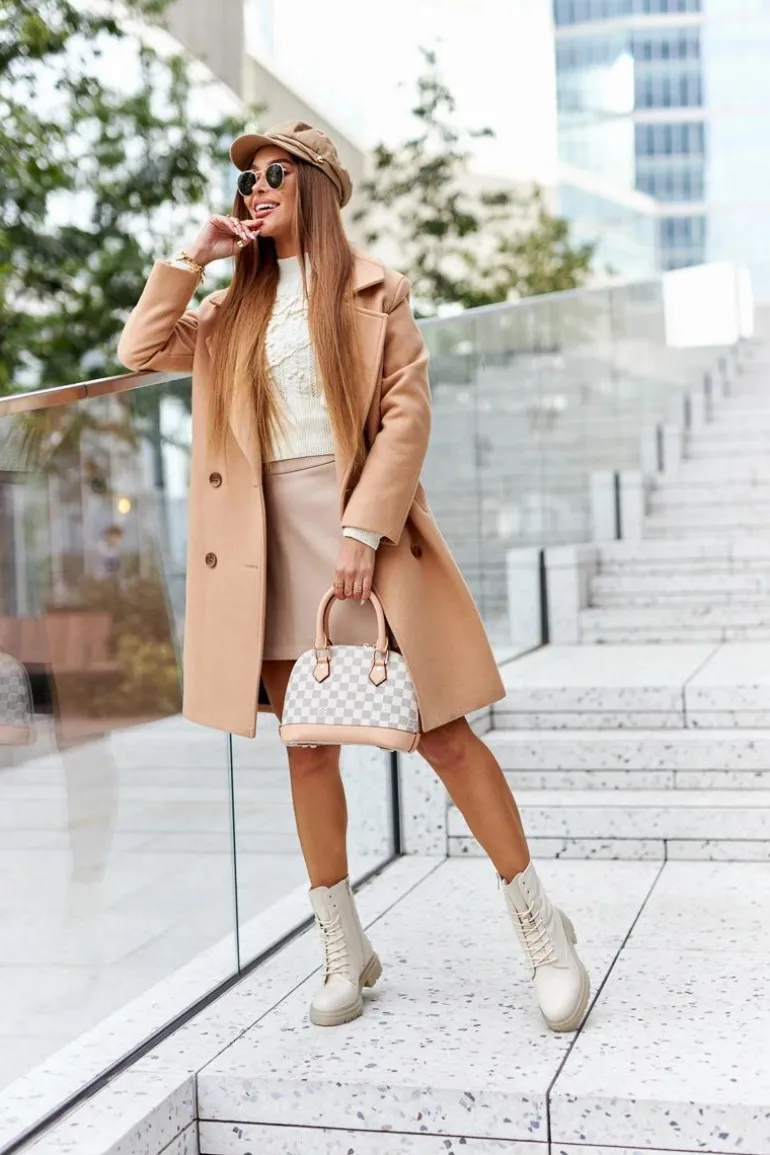 Wysokie Botki Workery Beżowe Rozelle