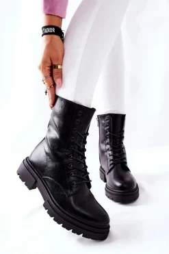 Wysokie Botki Workery Czarne Rozelle