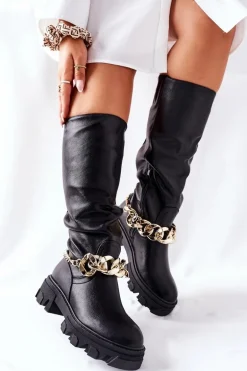 Wysokie Czarne Kozaki Cecina