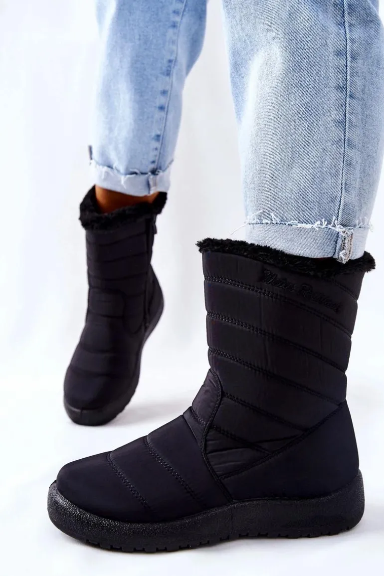 Wysokie Damskie Ocieplane Śniegowce Czarne Luxina