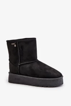 Wysokie Śniegowce Damskie Na Platformie Big Star OO274898 Czarne