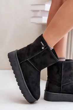 Wysokie Śniegowce Damskie Na Platformie Big Star OO274898 Czarne