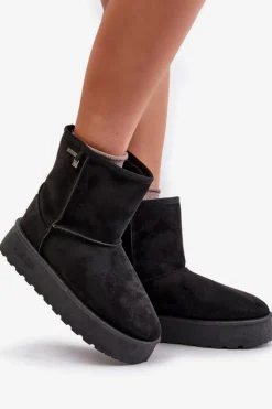 Wysokie Śniegowce Damskie Na Platformie Big Star OO274898 Czarne