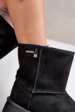 Wysokie Śniegowce Damskie Na Platformie Big Star OO274898 Czarne