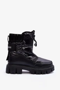 Wysokie Śniegowce Damskie Ocieplane Czarne Freoc