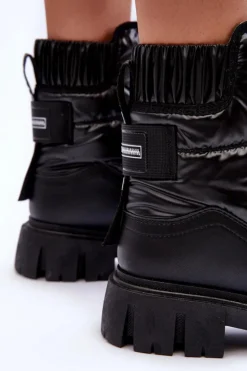 Wysokie Śniegowce Damskie Ocieplane Czarne Freoc