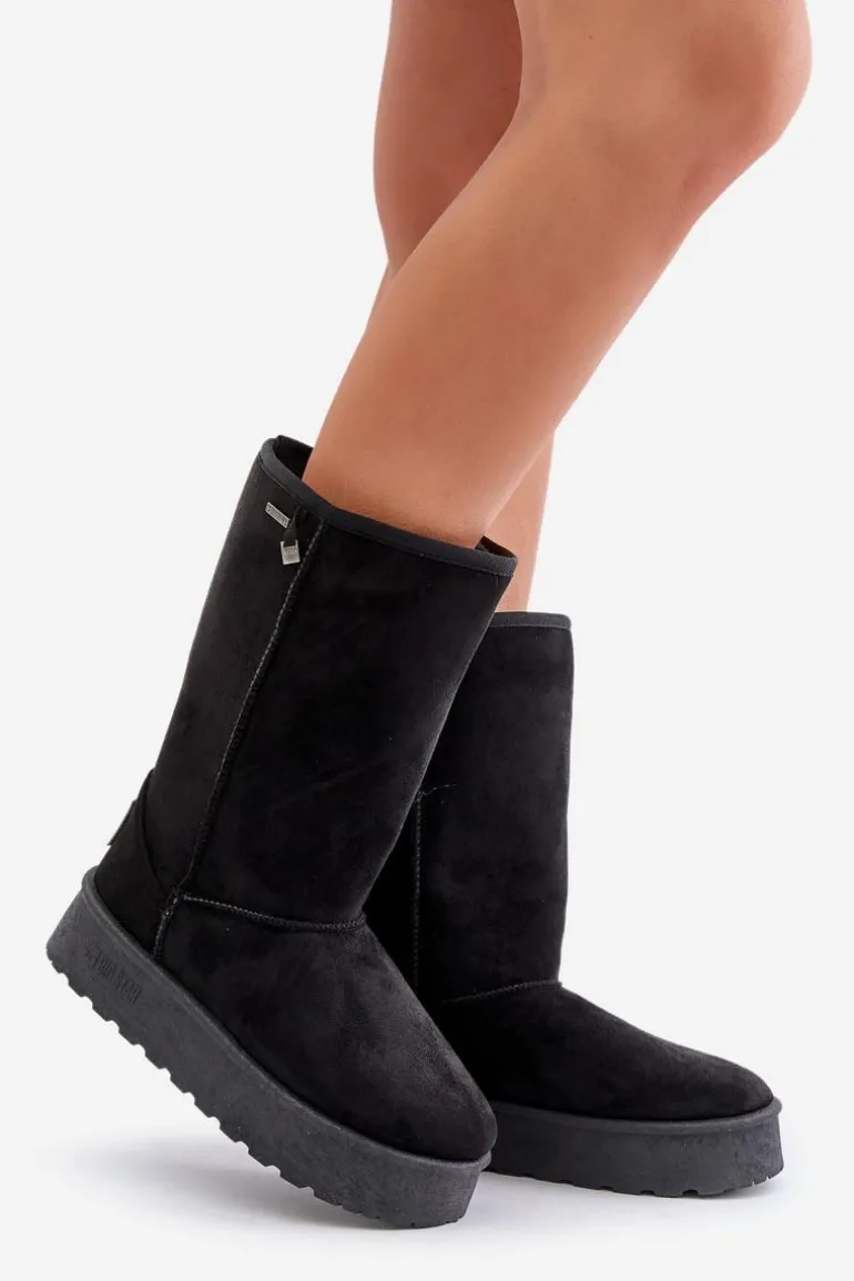 Wysokie Śniegowce Na Platformie Big Star OO274895 Czarne