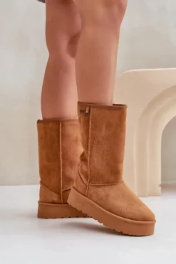 Wysokie Śniegowce Na Platformie Big Star OO274893 Camel