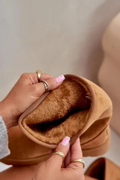 Wysokie Śniegowce Na Platformie Big Star OO274893 Camel