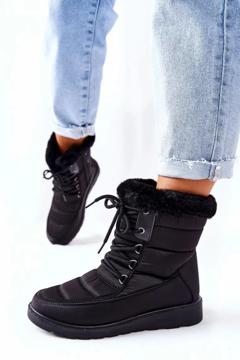 Wysokie Śniegowce Z Futerkiem Czarne Haneta