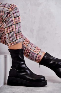 Wysokie Ocieplane Botki GOE KK2N4054 Czarne