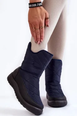 Wysokie Ocieplane Śniegowce Granatowe Winessa