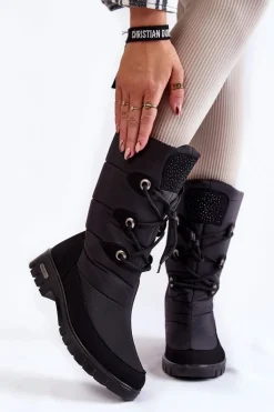 Wysokie Ocieplane Śniegowce Progress PROGJ-20-07 Czarne