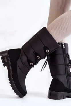 Wysokie Ocieplane Śniegowce Progress PROGJ-20-07 Czarne