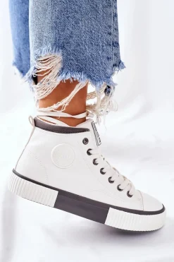 Wysokie Ocieplane Trampki Big Star II274158 Białe