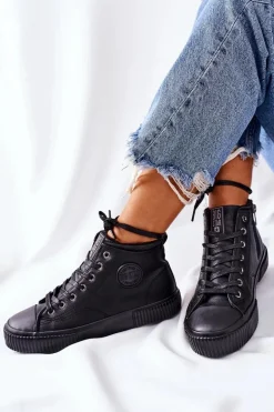 Wysokie Ocieplane Trampki Big Star II274157 Czarne