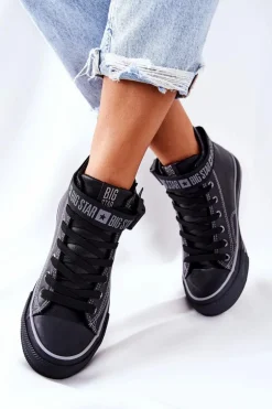 Wysokie Ocieplane Trampki Big Star GG274026 Czarne