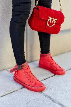 Wysokie Ocieplane Trampki Big Star GG274028 Czerwone