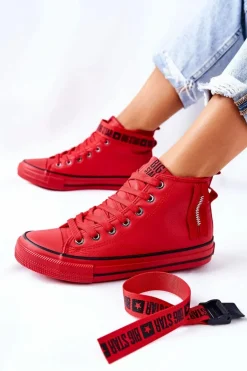 Wysokie Ocieplane Trampki Big Star GG274028 Czerwone
