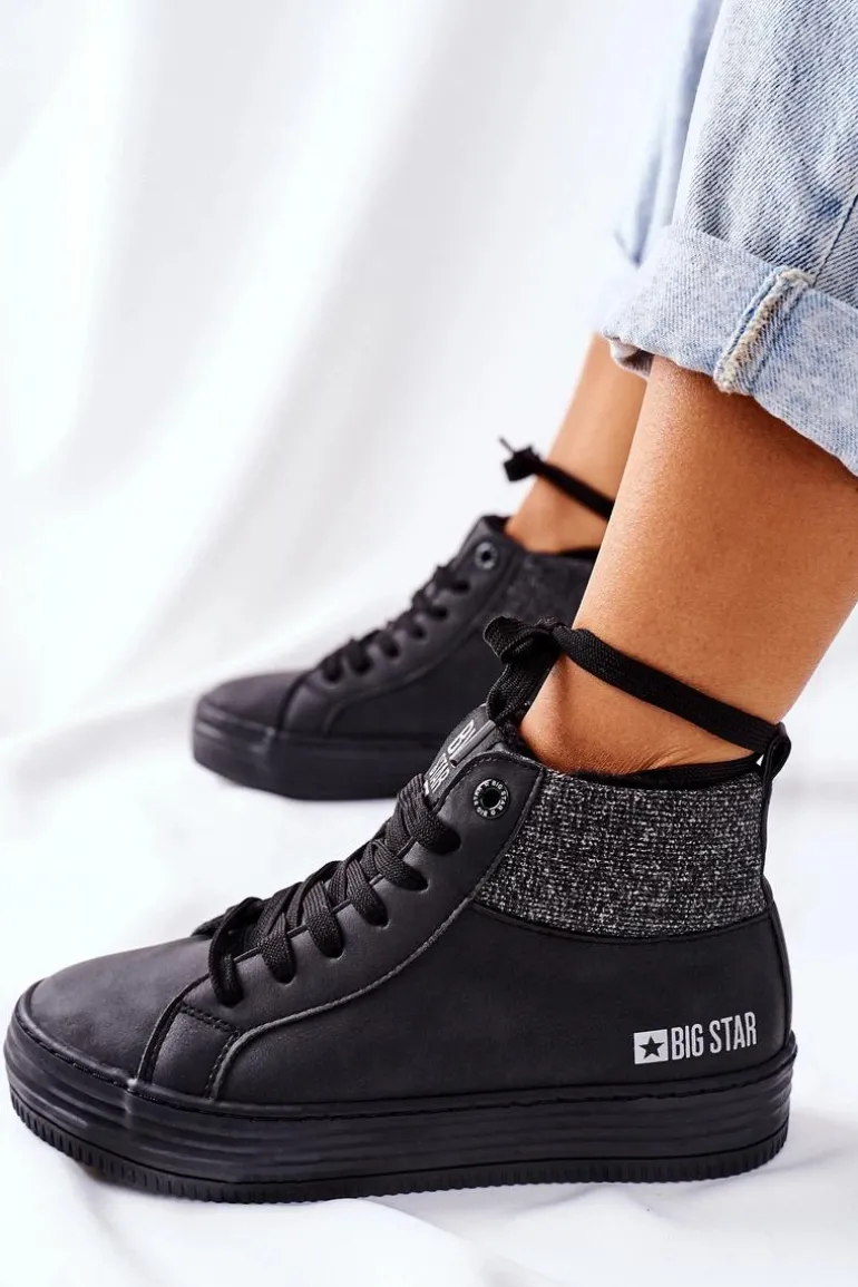 Wysokie Ocieplane Trampki Big Star II274147 Czarne